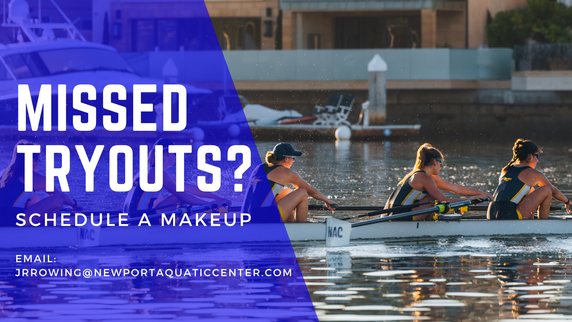Reschedule tryout for NAC competitive Junior Rowing Team