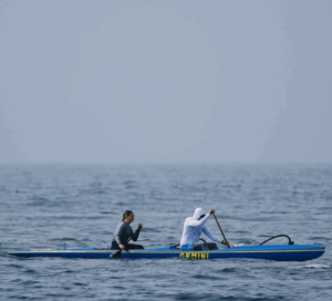 Two paddlers on an OC2