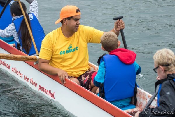 RJ showing paddling technique